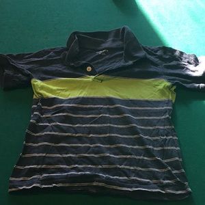 Blue stripped shirt with green